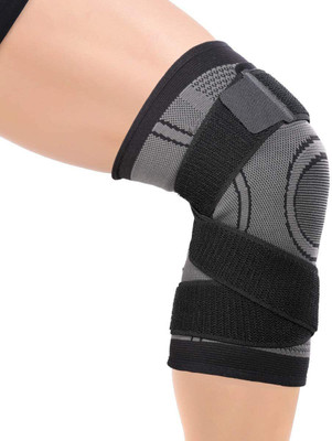 Shopeleven Compression for Pain Relief, Arthritis & Injury Recovery Adjustable Compression Knee Support(Black)