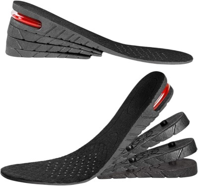 WROPZO 1 Pair Height Increase Insoles, 4-Layer Heel Insoles Adjustable Comfortable Insole(Black)