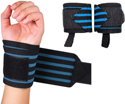 Shopeleven Professional Wrist Band Strap for gym fitness support weight lifting-1 Pair Wrist Support(Blue)