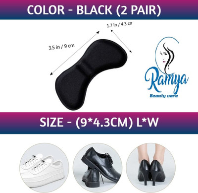 AARADHYAM Priya Unisex Self-Adhesive Heel Cushion Inserts, Pads Grips Knee Support(Black)
