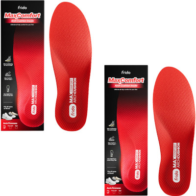 Frido Max Comfort Soft Arch Cushion Insole, Large (8 to 11 UK) Pack of 2 Foot Support(Red)