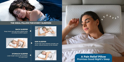 PRATIK MARKETING Memory Foam Abstract Sleeping Pillow Pack of 149(White)