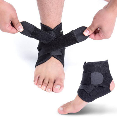 AKSHAR Ankle Support Breathable Neoprene Sleeve Adjustable Wrap Ankle Support-Black Ankle Support
