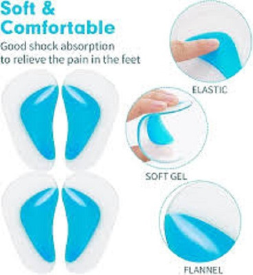 CareHut 2 pair silicon Arch Support for Flat Feet Correction Gel Arch Foot Care Support Insole(Blue)