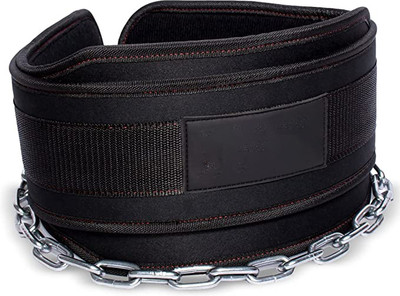 keycraze Dip Belt for Weightlifting, Weight Belt with Chain for Pullup Back / Lumbar Support(Black)