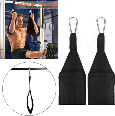 Fitcozi AB Straps Arms Hanging Pull Up Belt Crunch Sling Abdominal Supporter(Black)