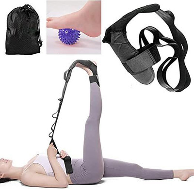 unitrade Leg and Foot Stretcher Yoga Stretching Strap with Loops suitable for Stretching Foot Support(Black)