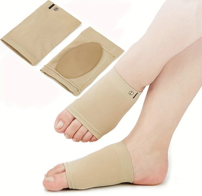 PHANTOM 1 pair Arch Support Sleeves soft Cushion and Neoprene elastic reusable Gel Pad Foot Support(Brown)