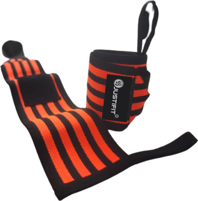 JUSTIFIT Wrist Support Band/Wraps with Thumb Loop for Gym, Workout Wrist Support (Orange) Wrist Support(Orange)