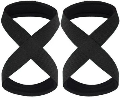 uRock Deadlift Straps For Gym Figure 8 Lifting Straps Gym Straps For Weightlifting Wrist Support(Black)