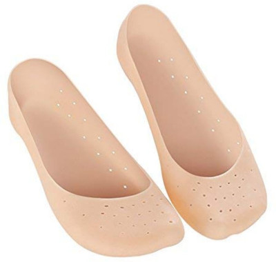 FIVANIO Silicone Gel Socks For Pain Releif & Cracking, Skin Color Heel Support Heel Support(Beige)