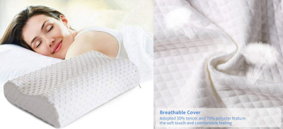 RUSHABH ENTERPRISE Memory Foam Alphanumeric Sleeping Pillow Pack of 1(White)