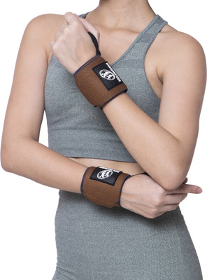 PRO Healthcare Wrist Support for Gym, Men & Women with Wrist Thumb Loop Straps Weight Lifting Wrist Support(Brown)