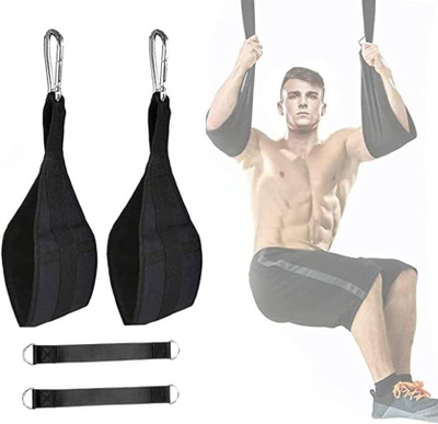 Fitcozi Safe Carabiner, Padded, All Bar Compatible Knee Up Ab Straps Supporter(Black)