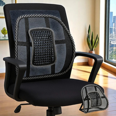 Lumbar Back Support Cushion Lumber Adjustable with Acupressure Back / Lumbar Support(Black)