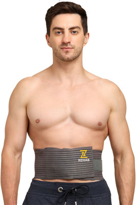 Z-REHAB Umbilical Hernia Belt | Adjustable Abdominal Support Binder with Compression Pad Abdominal Belt(Grey)