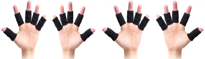 Leosportz 2-Pc Basket Ball Finger Sleeves Finger support Finger Support(Black)