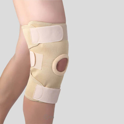 FLAMINGO Knee Stabilizer - Soft Elastic, Snug Fitting, Patella Support, Foam Padding Knee Support(Beige)