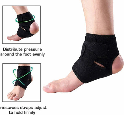 SELVA Neoprene Adjustable Ankle Brace for Men & Women Ankle Support(Black)