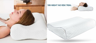 PRATIK MARKETING Memory Foam Floral Sleeping Pillow Pack of 63(White)