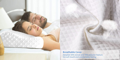 KITCHENNOVATE Memory Foam Floral Sleeping Pillow Pack of 1(White)