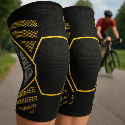 Leosportz 2 Pack Brace, Compression Sleeve Unisex, Running,Gym, Hiking Knee Support(Green, Black)