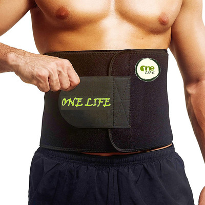 ONE LIFE KING SLIMMING BELT/ SWEAT BELT FOR WAIST SHAPER FAT BURNER FOR MEN&WOMEN Slimming Belt(Black)