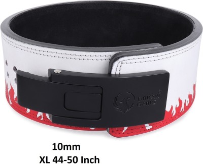 GRIFFIN GEARS Powerlifting Lever Black Buckle With White&Red Power 10MM Heavy Duty(XL-42-50) Weight Lifting Belt(White)