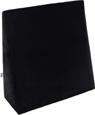 Frido Complete Back Support Wedge Cushion Made with Memory Foam, For Bed, Sofa & Chair Back / Lumbar Support(Black)