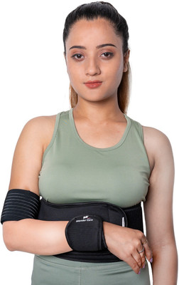 Wonder Care Left Right Shoulder Immobilizer Elastic Shoulder Brace for Clavicle Collar Bone Shoulder Support(Black)