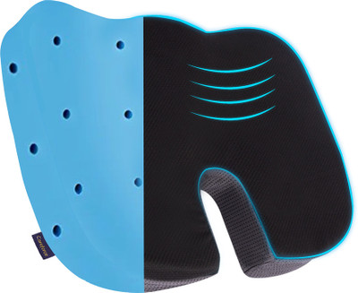 Careforce - The Force Behind Your Health Orthopedic Car Seat Cushion for Chair Coccyx Cushion for Tailbone Pain Pillow Back / Lumbar Support(Black)