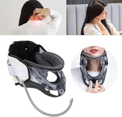 WAGKOVA Adjustable Cervical Traction Device,Neck and Jaw Postoperative Protection Device Neck Support(Grey)