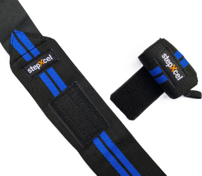 stepXcel Premium Weight Lifting, with Thumb Loop Strap for Gym (Blue/Black) Hand Support(Blue)