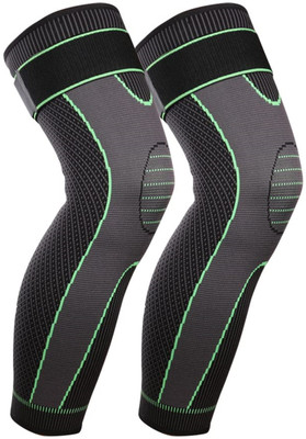 Verdure Full Leg Compression Sleeves Adjustable Calf Support - size XXL 1 pair Knee Support(Black)