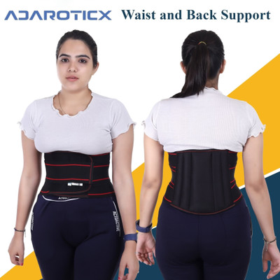 Mulkraj Ortho NEW-Black-Red Back Pain Belt Support-77 Back / Lumbar Support