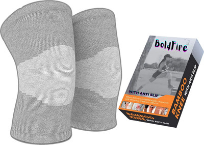 BoldFire Bamboo Compression Pain Relief Knee Sleeves - Instant Pain Relief for Women Knee Support(Grey)