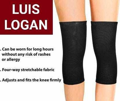 NUBICO No_Stretchable Knee Cap Support for Sports and Pain Relief (Black,L) Knee Support