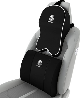 MRRON SUPREME Memory Foam Neck Rest & Big Lumber Spine Support For Car or Office Chair Back / Lumbar Support(Black)
