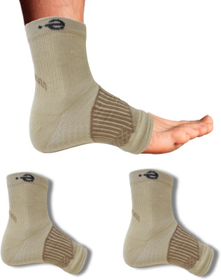 ecosync Bamboo Cotton Ankle Pain Relief Socks for Men & Women, Compression Socks Ankle Support(Beige)