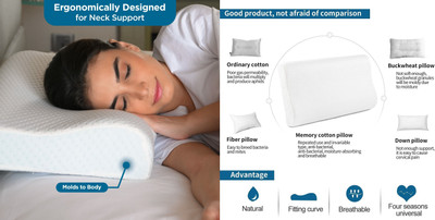 RUSHABH ENTERPRISE Memory Foam Alphanumeric Sleeping Pillow Pack of 1(White)
