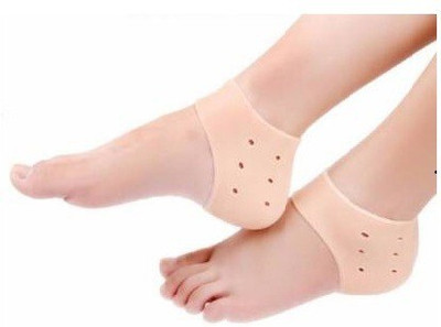 CTIYACART Silicone Gel Heel Pad Socks For Heel Pain Relief Heel Support(Beige)