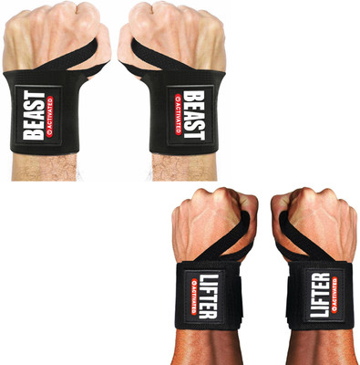 EasyHealth Wrist Supporter For Gym Wrist Band For Gym weightlifting straps support Wrist Support(Black)