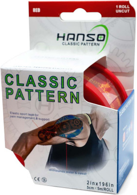 Hanso Classic Pattern Elastic Therapeutic (Red Color) Kinesiology Tape