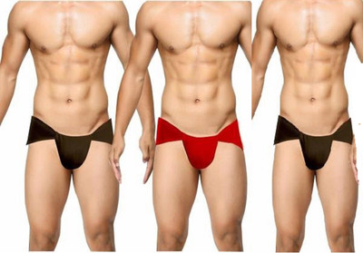 Navika Creation Men's Premium Cotton Langot/Abdomen Support XXL/Free SIZE (Pack of 3) Supporter Supporter(Red, Black)