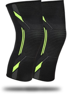 GymWar Knee Sleeves Braces Pair for Sports & Workout/Knee Cap Compression Support Knee Support(Black)