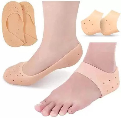 RAVARIYA Anti Crack Full Length Silicone Foot Protector Socks 1/heel socks1 (pack of 2) Heel Support