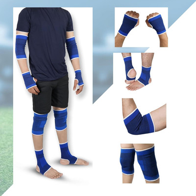 Shopeleven Ankle,Elbow,Palm,Knee Support for Surgical & Sports Like Hockey,Bike Knee Support(Blue)