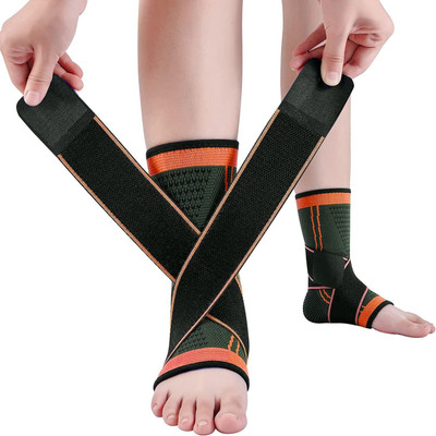 DreamPalace India Ankle Support Adjustable Sleeves - Running Compression Foot Brace for Men Women Ankle Support(Orange)