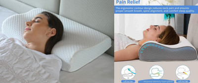 PRATIK MARKETING Memory Foam Polka Sleeping Pillow Pack of 343(White)