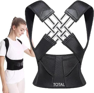 Total Ortho Care Posture Corrector Belt For Women & Men back Alignment back Straightening Posture Corrector(Black)